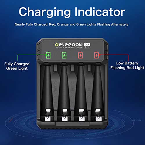 Deleepow Rechargeable Aa Batteries, 1.5V 3400Mwh 8-Pack With Smart Charger #TOP7