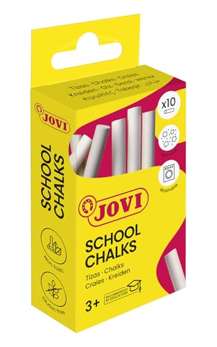 Jovi - Craies CLASSCOLOR, Boîte de 10 unités, Couleur blanche, Ne produit pas de poussière, Facile à effacer et très résistante, Sans gluten (1010) (Lot de 2) – vue 3