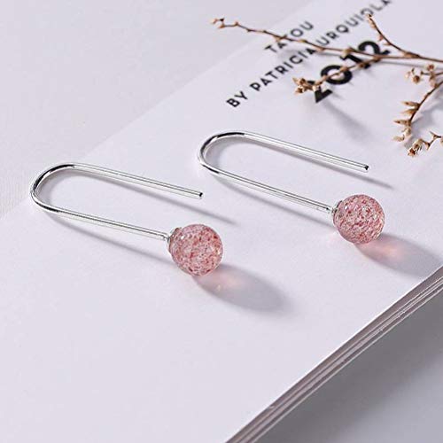 Boucles d'oreilles pendantes en quartz rose pour femme au style chinois unique