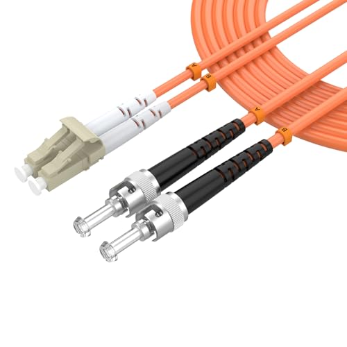 lidkew OM1 Fiber Patch Cable LC/UPC to ST/UPC Multimode Duplex 62.5/125μm Fiber Optical Jumper Cord 70M/229FT Fiber Optic Cable,LSZH Orange