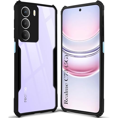 Image of Jkobi Back Cover Case for Realme C73 (Shockproof with Polycarbonate Clear Panel | Professional Black)