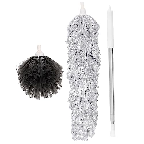 GOOHOCHY Fiber Duster Extension Pole Ceiling Retractable Duster Set for Home Cleaning