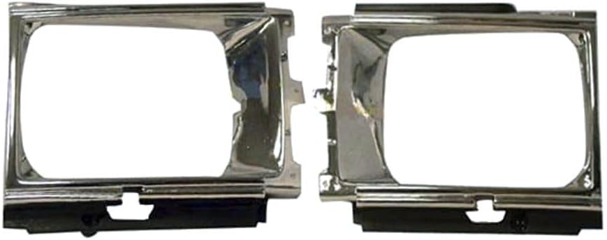 Headlight Door Bezel Set Bundle for Toyota for 4Runner 1984-1986 for 1985 Pickup 2WD Chrome/Black Left + Right 901-0553
