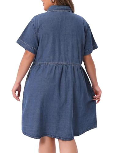 Image of Agnes Orinda Denim Dress for Women Plus Size Button Down Babydoll Sundress Jean Dress with Pockets 2026 Vacation