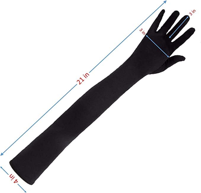 Image secondaire de Gants Longs en Satin Noir pour Soirée - 21