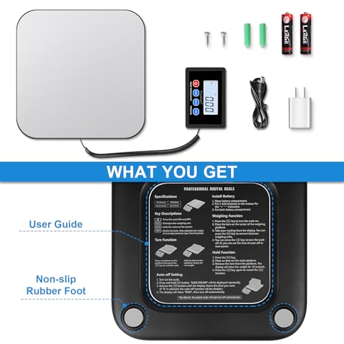 Fuzion-LiftX Shipping Scale, 440LB/200KG x 10g Digital Postal Scale, Hold/Tare Function, Shipping Scale for Packages Small Business/Luggage/Mailing/Postage, Battery & AC Adapter Included by Fuzion - Image 6
