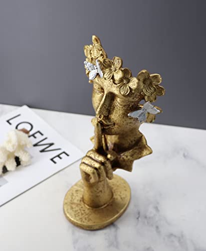 Webonley Thinker Statue, Creative Abstract Flower Maiden Head For Home Decor - Gold #TOP2