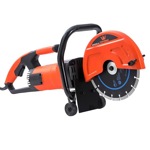 Image of TOPWAY Electric Concrete Saw, 235mm, 1800W Power Disc Saw, 90mm Cut, Diamond Blade Included, for Cutting Stone, Brick, Tile & More, Model 101001