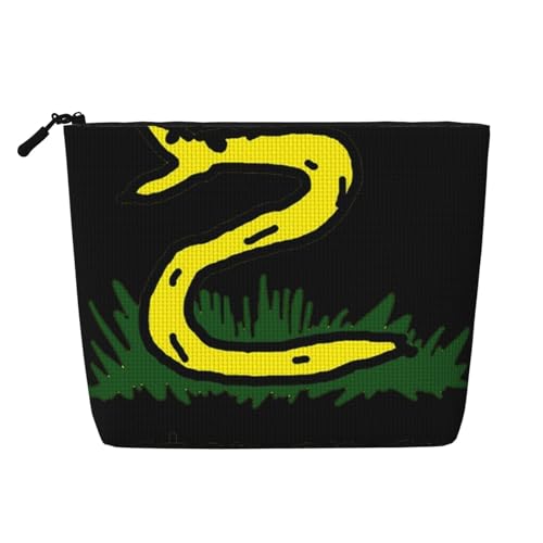Xdmgjqk No Step On Snek Imitation Linen Cosmetic Bag, Travel