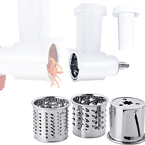 Shunfaji Juego de cortador de verduras para Kitchenaid de acero inoxidable, molinillo de cereales, picadora de verduras, accesorio para picadora de carne, cortador de verduras y robot de cocina