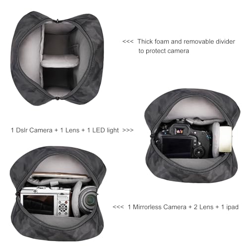 TULLIO Camera Bag Small Crossboy Purse Printing Camera Sling Chest Bag for DSLR SLR Mirrorless Camera Waterproof for Photographer Compatible with Nikon Sony