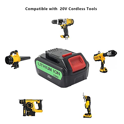 2 Pack Dcb206 Dcb204 20V Replace For Original Battery 6.0Ah, Compatible With Original 20V Power Tools, Replace For 20V Battery Dcb200 Dcb201 Dcb203 Dcb205 Dcb207 Dcd/Dcf/Dcg Series #TOP5