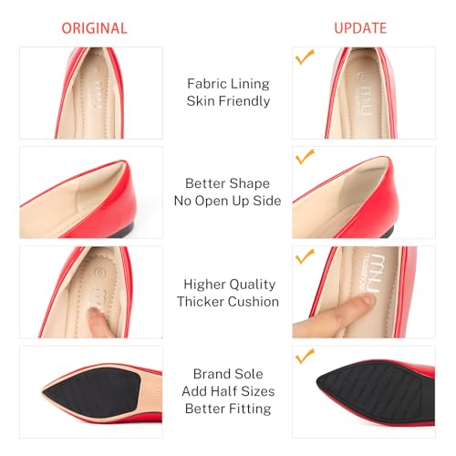 Image of MUSSHOE Black Flats for Women Pointed Toe-Comfortable Business Casual Work Shoes, Dressy Suede Slip On with Memory Foam for Office, Teacher & Standing All Day