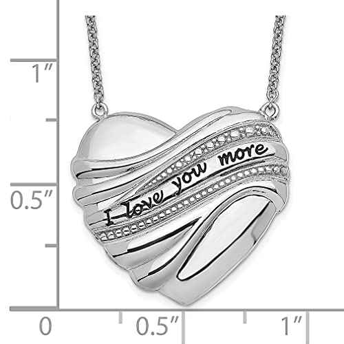 Ice Carats 925 Sterling Silver Vintage I Love You More 18 Inch Necklace Pendant Charm Inspirational S/Love Message Fine Jewelry For Women Gifts For Her #TOP3