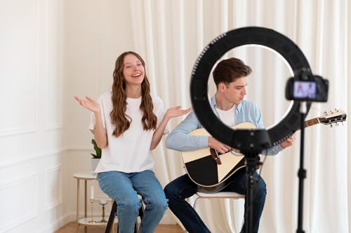 Jocca Aro de Luz para Móvil TIK Tok, Trípode para móvil con aro de Luz, Soporte Universal Antideslizante, Rotación 360, Selfie Stick Trípode, Anillo de Luz - imagen 7