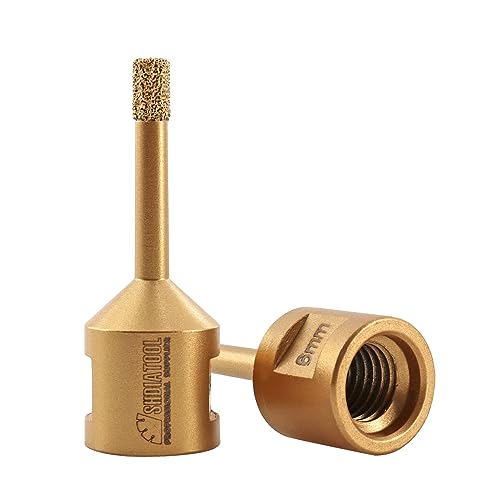 SHDIATOOL Punte per carotaggio diamantate 6MMx2, Tazza per piastrelle Filettatura M14, Fresa per gres porcellanato marmo ceramica granito mattoni