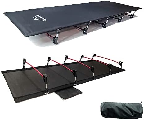 Kanggogo Portable Folding Outdoor Camping Cot Bed,Wide and Comfortable,Lightweight,Waterproof and Breathable, Can Carry 150 kg, with Storage Bag, Travelling, Mountaineering, Hiking