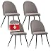 Produktbild ALBATROS Esszimmerstühle mit Samt-Bezug 4er Set Capo, Grau - Stilvolles Vintage Design, Samt-Bezug, SGS geprüfter Polsterstuhl - Moderner Küchenstuhl, Stuhl Esszimmer oder Esstisch Stuhl