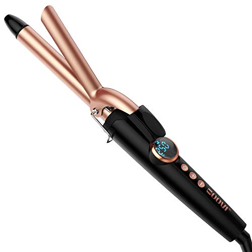 3/4 Inch Curling Iron for Short Hair, Short Hair Curling Iron 34 Inch Womens Curling Iron with 9 Heating Settings Dual Voltage Instant Heat up to 400°F for All Hair Types (Black Gold?