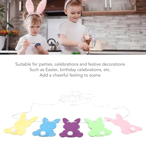 Banner Em Forma de Coelhinho da Páscoa, Favorece Banner de Feltro de Páscoa Macio e Reutilizável que