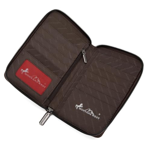 Image of Montana West Western Crossbody Phone Wallet for Women RFID Blocking Wallet Purse with Cash Slots & Zipper Pocket