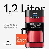 Klarstein 1,2 L Kaffeemaschine mit Thermoskanne und Timer, Kaffeemaschine Filtermaschine für 10 Tassen, 800 W Filter Kaffeemaschine Groß, Filterkaffeemaschine mit Edelstahl-Thermoskanne für Kaffee – Ansicht 3