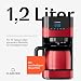 Klarstein 1,2 L Kaffeemaschine mit Thermoskanne und Timer, Kaffeemaschine Filtermaschine für 10 Tassen, 800 W Filter Groß, Filterkaffeemaschine mit Edelstahl-Thermoskanne für Kaffee