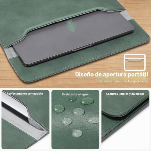 Funda MacBook Air 15 HYZUO protectora con bolsa para Surface Laptop 7 verde 5