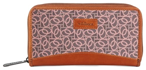 WildHorn Women's Canvas Wallet Clutch - Stylish, Spacious I Zip Around Wallet for Travel, Holds Cards, Phone, Cash I (Digital Florals)