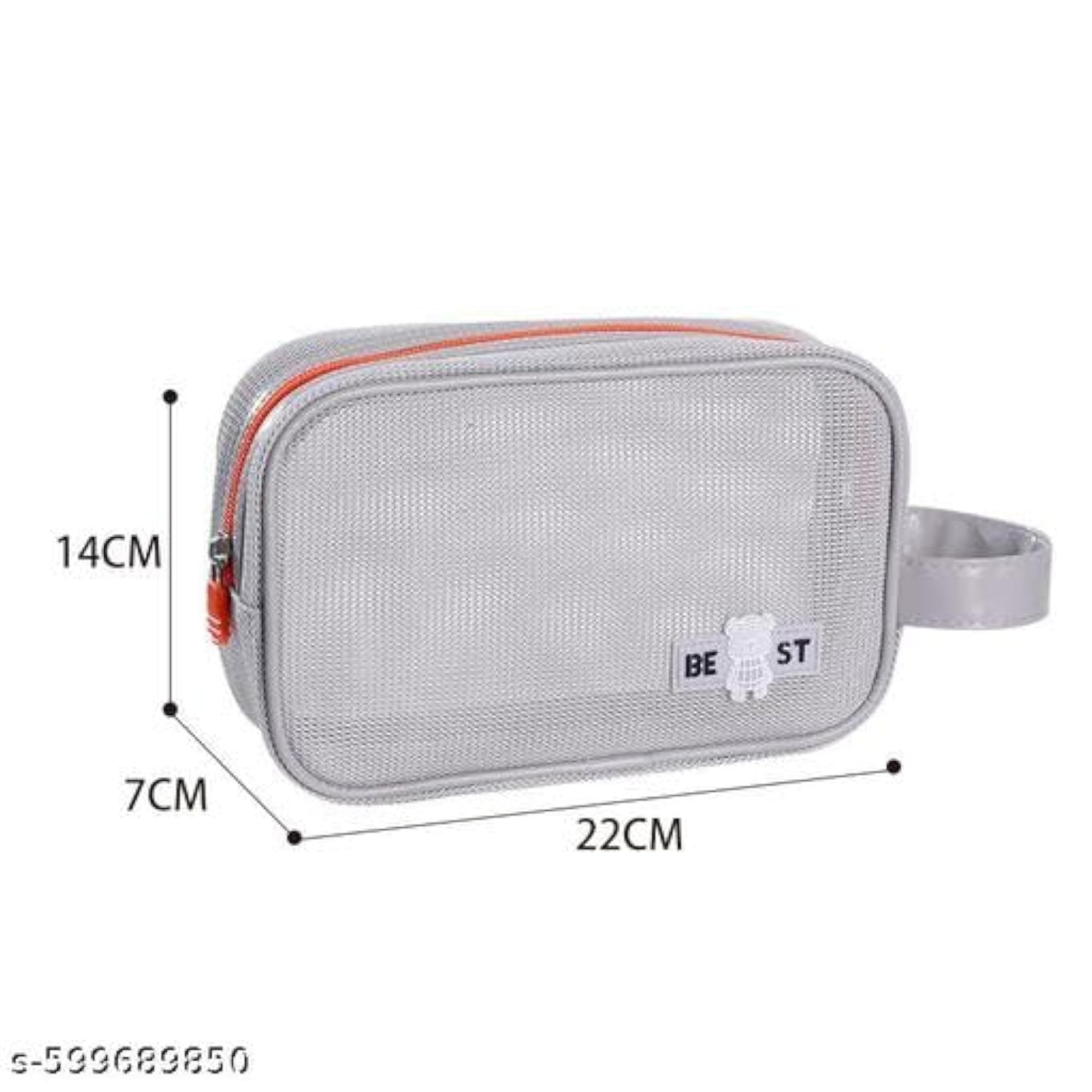 Travel Makeup Bag with Brush Holder, Transparent Waterproof Organizer