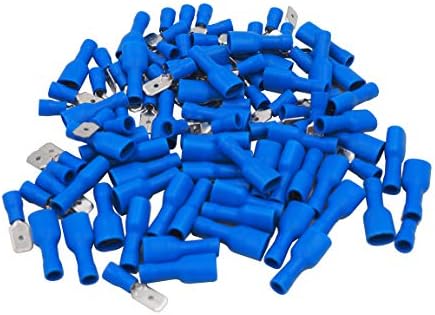 Grapelet 100x Blue Spade Connector Insulated Crimp Terminals for Electrical Wiring