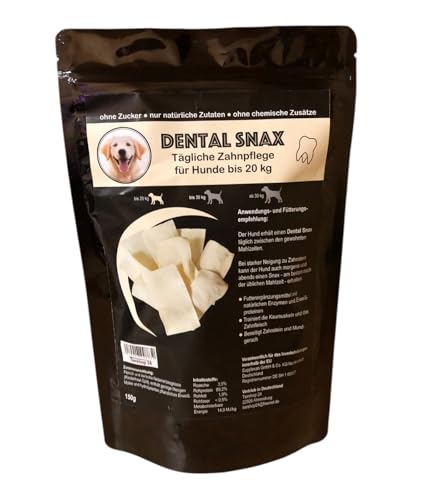 DENTAL SNAX – KAU-Strips – Kaustreifen für Hunde bis 20 kg Futtergänzungsmittel mit natürlichen Enzymen und Eiweiss-Proteinen für EIN gesundes Gebiss