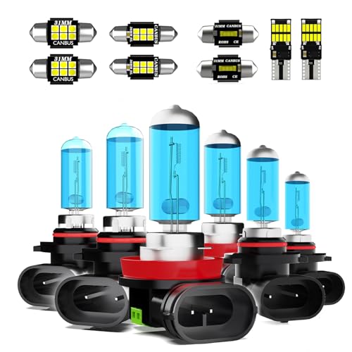 TTDBDAN Headlights Fit For Subaru Forester 2009-2012 Halogen Headlight Bulbs,9005 H11 High Low Beam 9006 Fog Light + Interior Lights(Dome Map Trunk License Plate Lights) Kit Package,Pack of 14