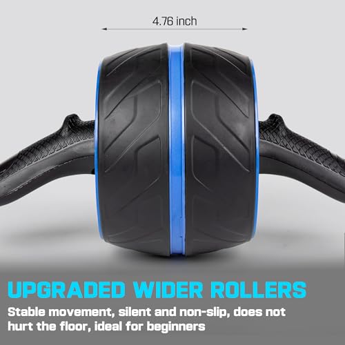 Ab Roller Wheel with Knee Pad Mat,Automatic Rebound Abdominal Wheel Abs Workout Equipment,Home Gym Equipment,No Noise Ab Wheel for Men&Women Abdominal - Thumbnail 4