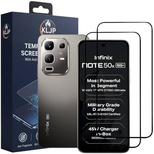 Image of Military-Grade Gorilla Tempered Glass For Infinix Note 50X 5G+ With Installation Kit | Edge to Edge Coverage | Black (Pack Of 2)