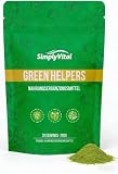 Grüne Entgiftungspulver,Super Greens Pulver - Spirulina, Weizengras, Matcha & Gerstengras, Reich an Vitaminen, Mineralstoffen & Präbiotischem Inulin für Energie, Stoffwechsel & Ausgewogene Ernährung