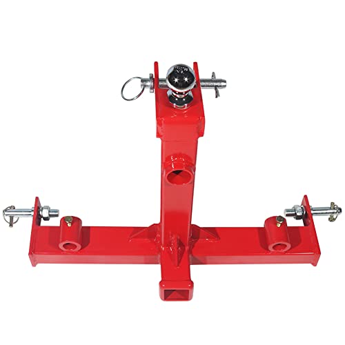 Rbhauto 3 Point Hitch Receiver, 3000Lbs Capacity 2" Trailer Hitch For Category 1 Tractors With Trailer Ball Gooseneck Drawbar #TOP3