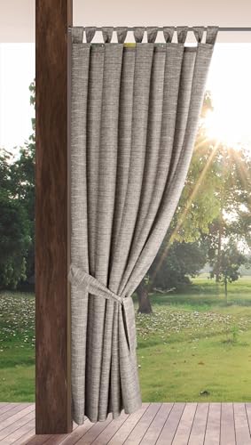Eurofirany Garden zasłona zewnętrzna z pętelkami na rzepy, 1 sztuka, nieprzejrzysta i odporna na warunki atmosferyczne, ochrona przed promieniowaniem UV, na balkon, taras, pergolę, pawilon, wys. 220 x