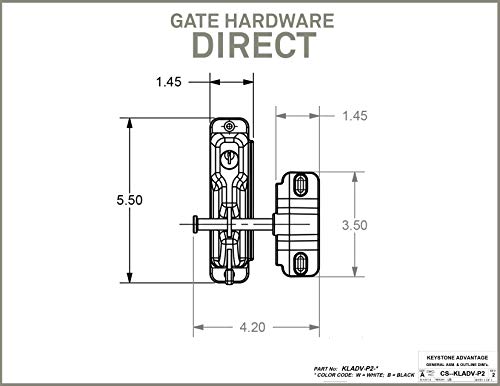 Keystone Black Zinc Diecast Metal Key Lockable Latch | 2-Sided | Keyed Alike | Kladv-M2-Bk-Ka #TOP5