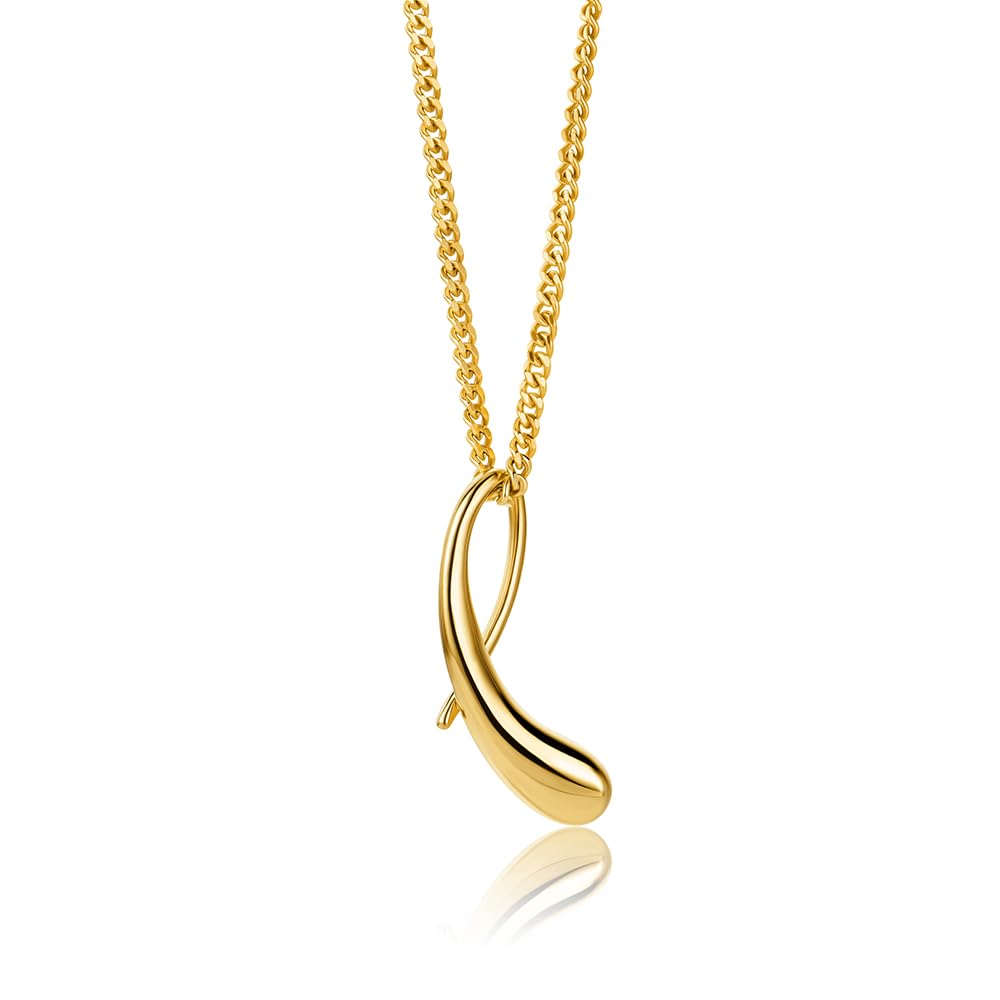 MIORE Collar Mujer Plata 925 Dorado Chapado En Oro De 18 Quilates, 43cm Cadena Plata Mujer/Hombre, Cadena Trombone Sin Colgante, Joyería Hipoalergénica Hecha A Mano En Italia, Joyas Con Joyero
