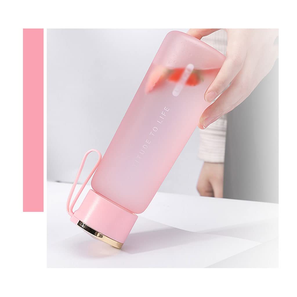 Gourde Sport Gourdes d'eau Gourde 2pcs 450ml bouteille d'eau en plastique givré bouteille de boisson buvant de plein air bouteilles d'eau de sport portable étudiant fourre-tout essai d'eau Bouteille d