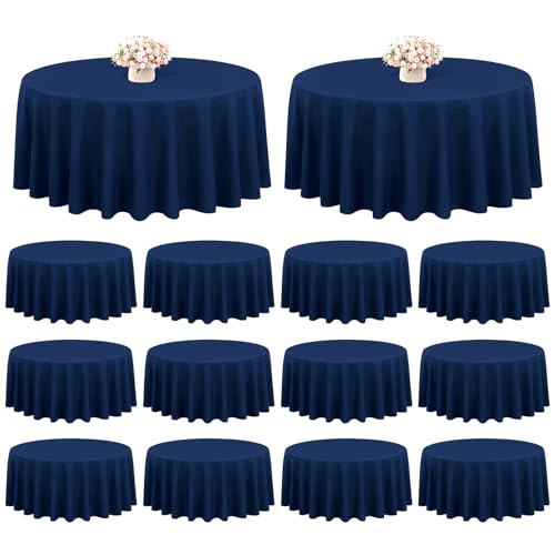 Showgeous 12 Pack Navy Blue Polyester 90 Inch Round Tablecloths by Showgeous - Used condition - US$30.96