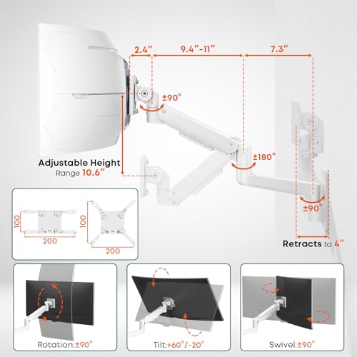 Soporte de monitor para pared con resorte de gas ideal para optimizar el setup gaming 6