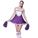 VARSITY COLLEGE SPORTS CHEERLEADER UNIFORM COSTUME OUTFIT purple L us 10 12