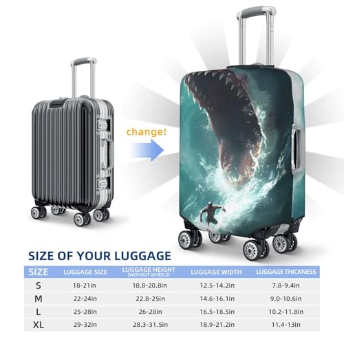 Surfing Shark For Travel Luggage Cover Suitcase Protector Fits 18-32 Inch Travel Luggage Protector Elastic Luggage Anti-Scratch Suitcase Cover4