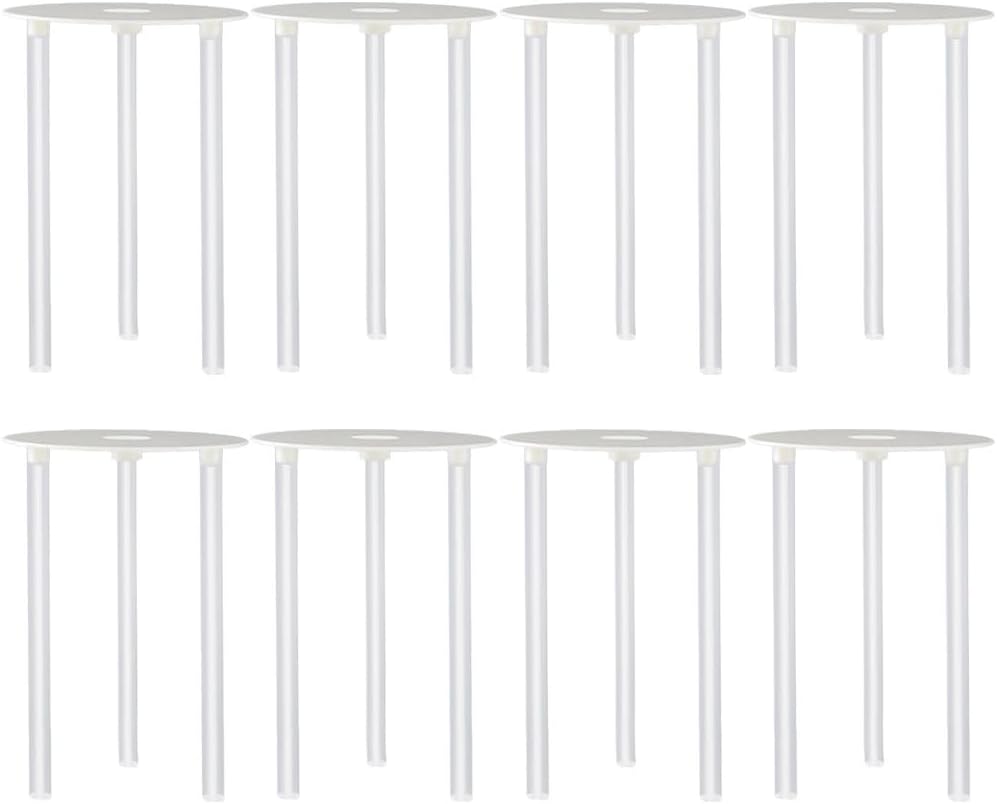 Angoily Round Cake Stand Cake Tier Supports Cake Boards and Cake Dowel Rods 8 Sets Cake Separator Plates Cake Sticks Support Rods for Tiered Stacked Cakes Decorating White Cake Stands