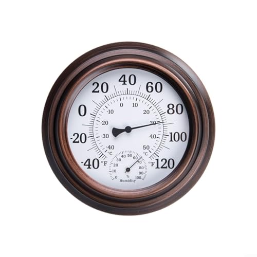 Termómetro e higrómetro 2 en 1 for interiores y exteriores, medidor de temperatura y humedad vintage montado en la pared, estación meteorológica decorativa for uso en el hogar, la oficina y el jardín