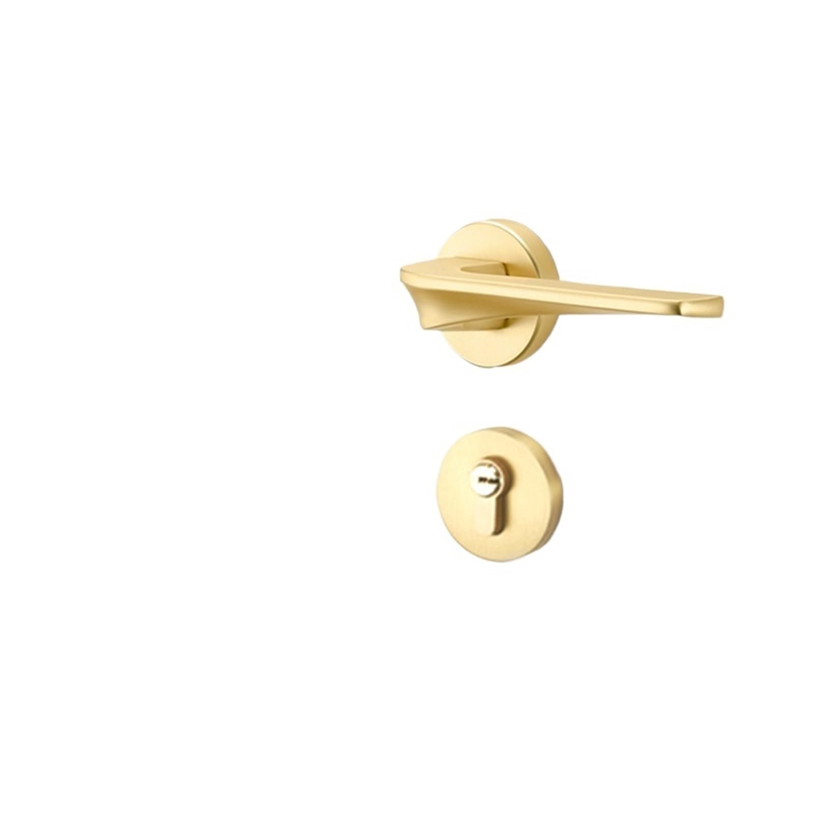 Brushed Door Lock Indoor Home Silent Wooden Bedroom Handle Split(E Matte Gold Mute 35-50mm)