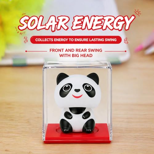 Image of CraftVatika Home Decoration Items for Living Room, Solar Powered Panda Moving Head Up & Down Feng Shui Items for Good Luck, Home Decor Items, Car Dashboard Office Desk, Birthday Gifts for Women Man