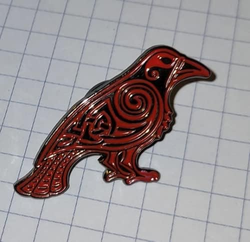 Odin Raven Crow Norse Viking Rune Celtic Knot Thor 1.4" Enamel Pin Badge - Image 3
